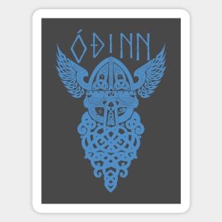 Odin Norse Pagan God Viking Mythology Allfather Blue Magnet